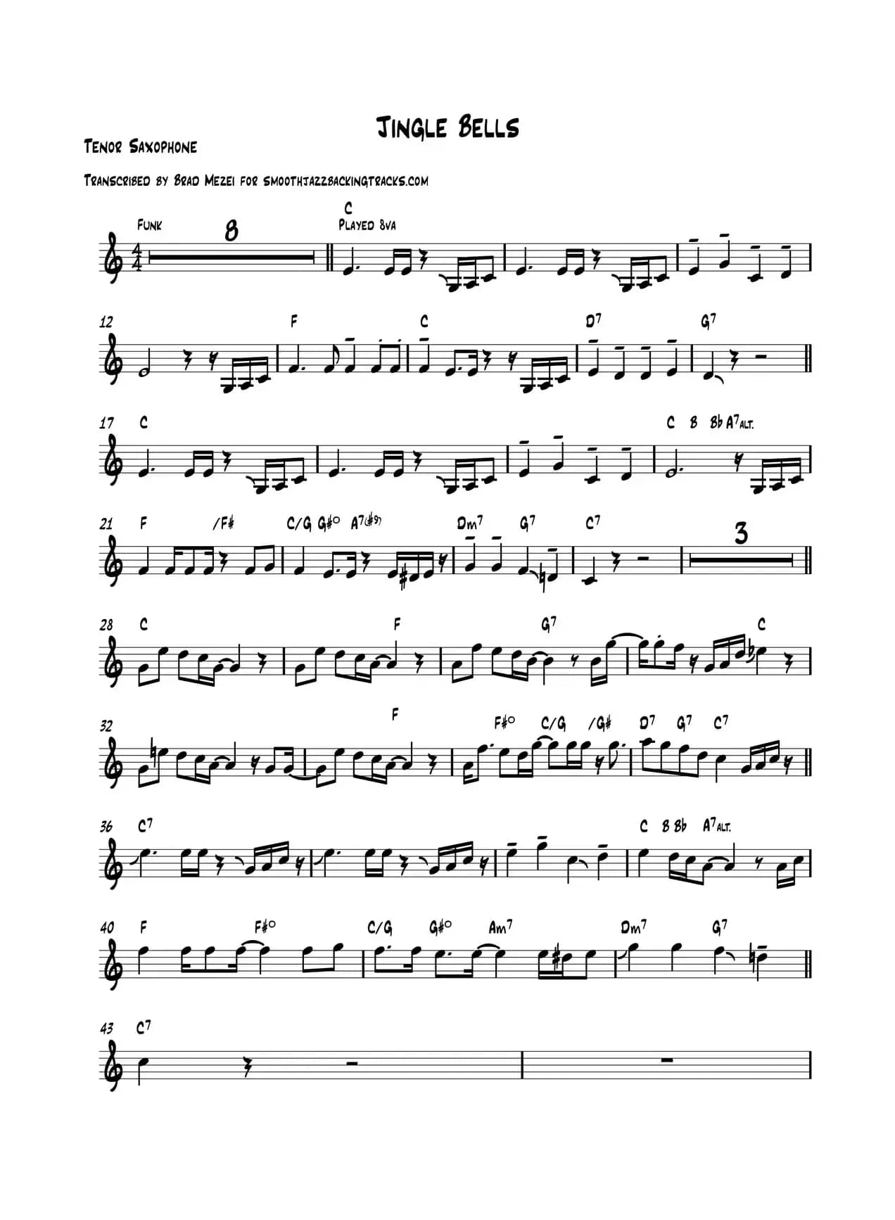 Jingle Bells（次中音萨克斯）