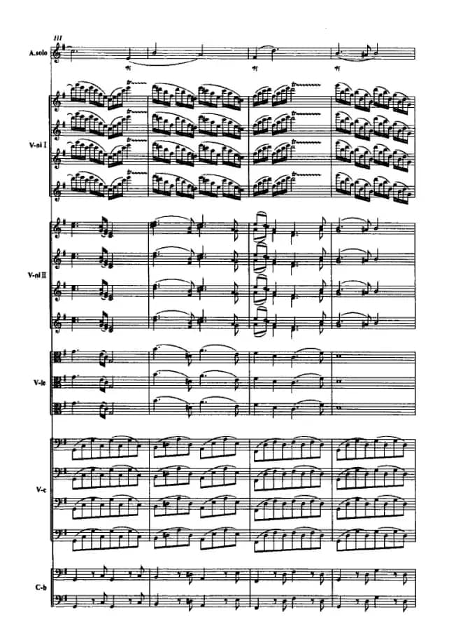 半个月亮爬上来（弦乐队+独奏小提琴+女中音）