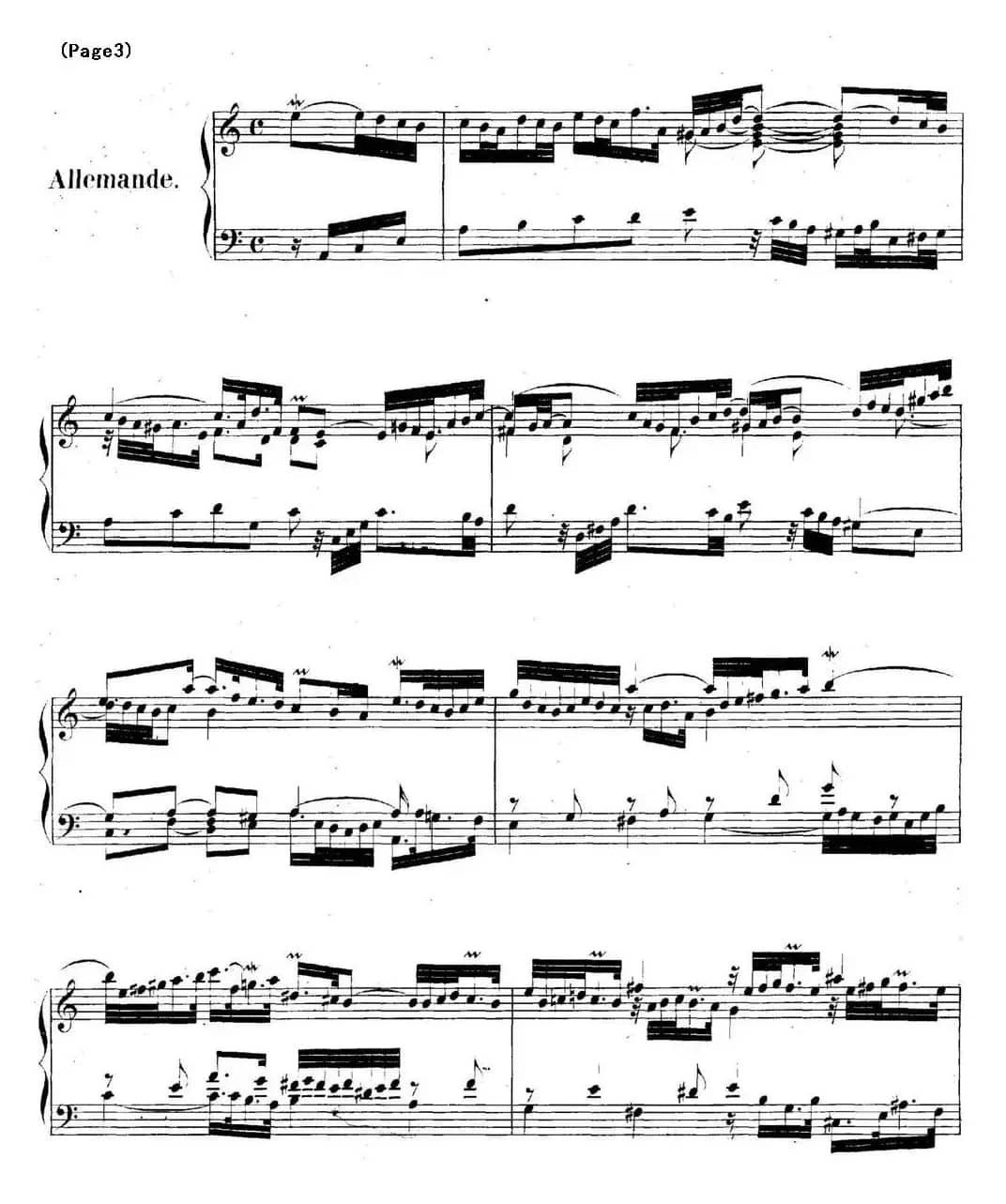 帕蒂塔6首德国组曲（No.3 a小调 巴赫 Partita a Minor BWV 827）