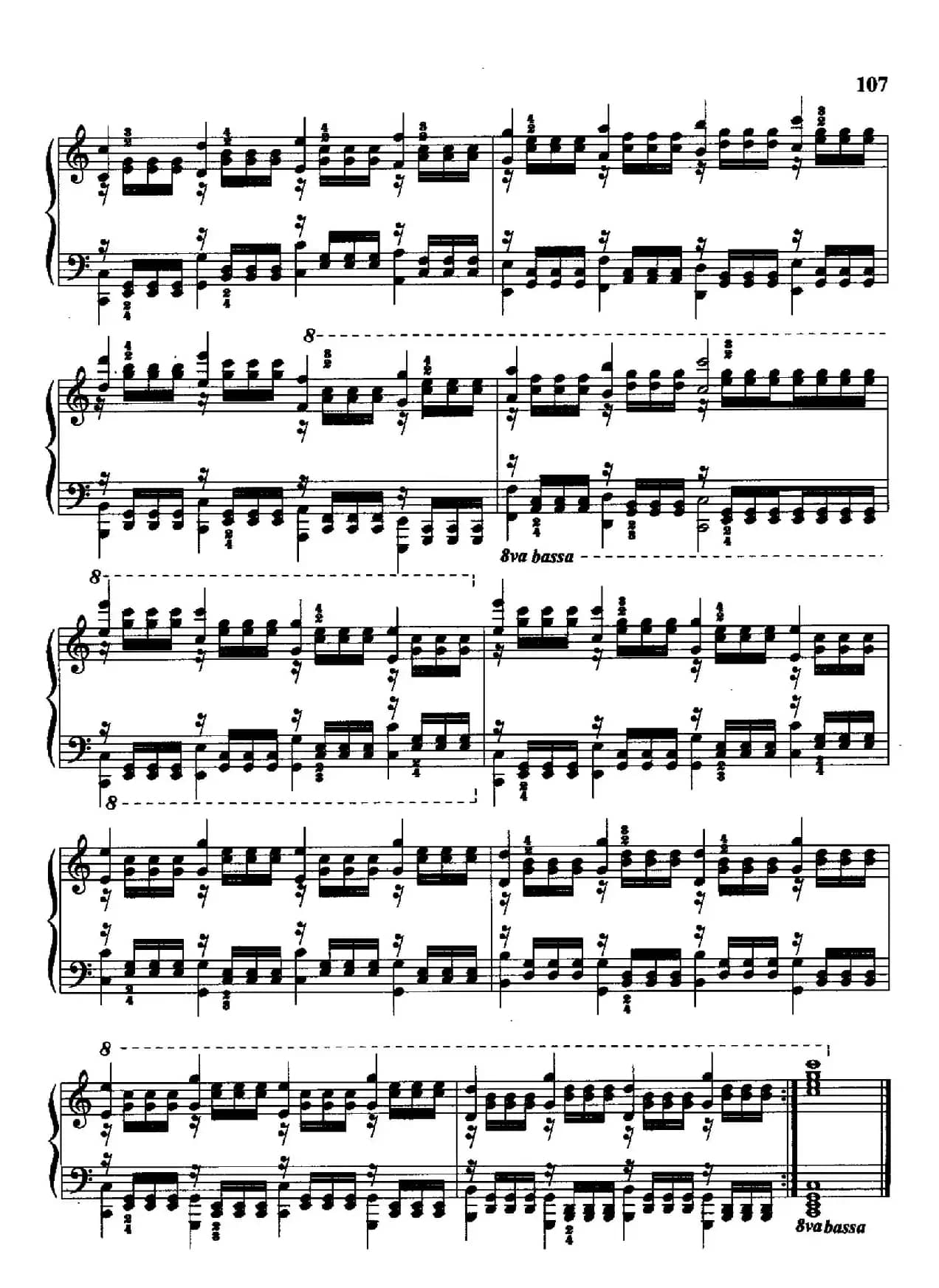 哈农钢琴练指法（第三部分·58 持续的八度音）