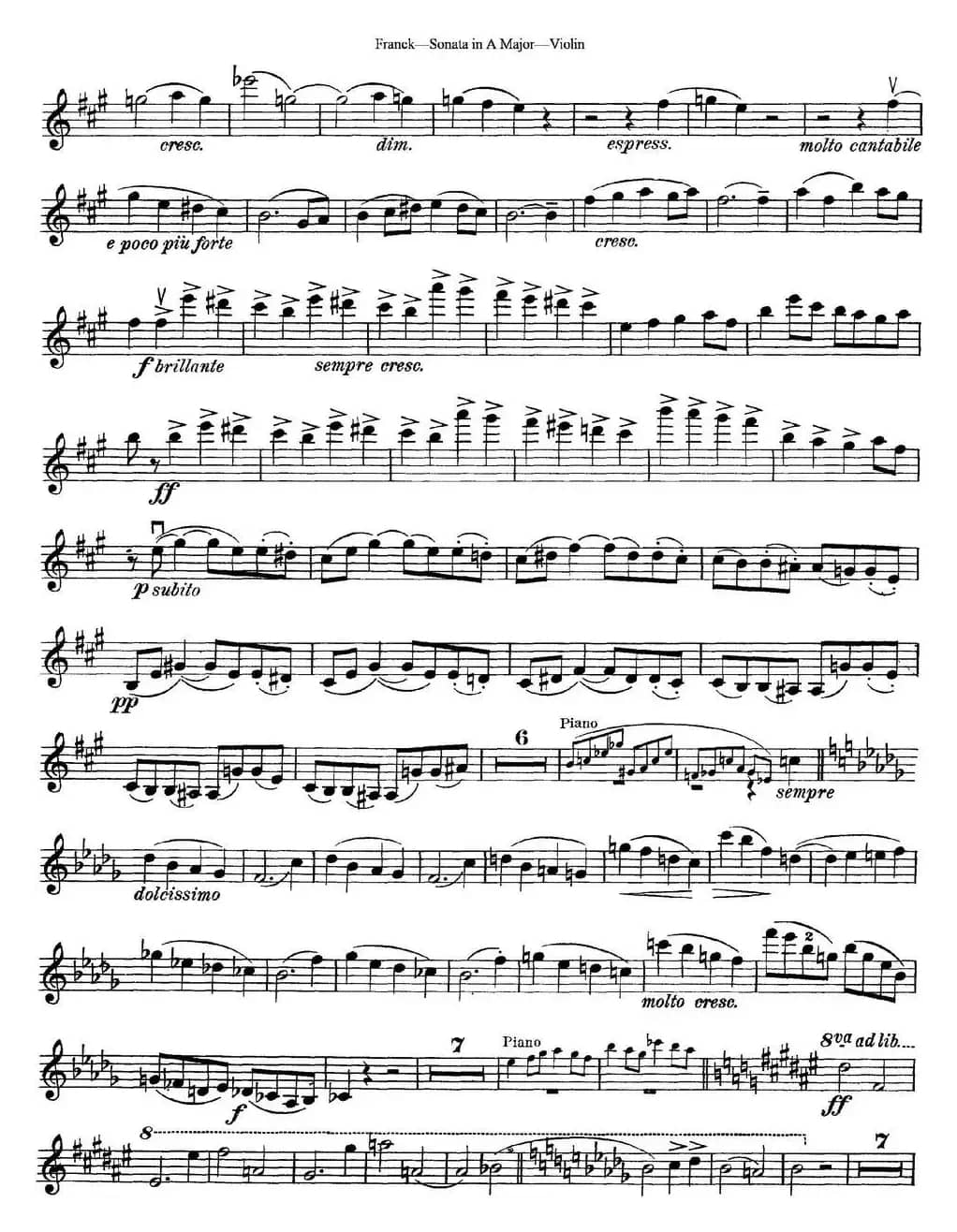 Franck Sonata in A Major