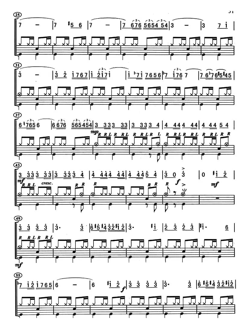 西班牙斗牛士（架子鼓、主旋律+鼓谱）