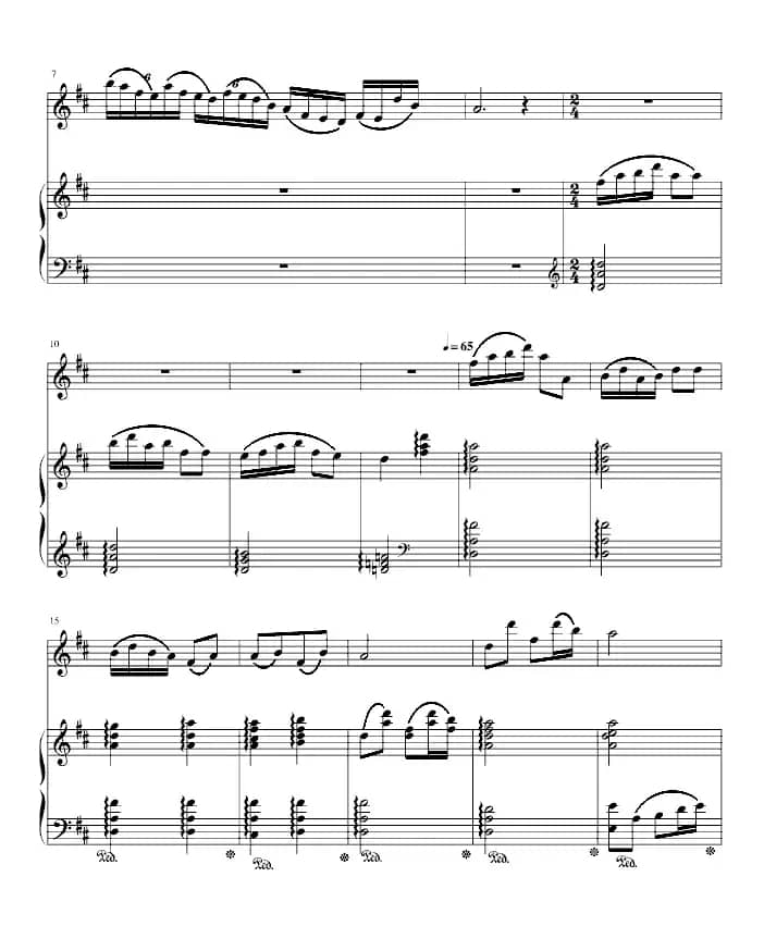 渔舟唱晚（笛+钢琴）