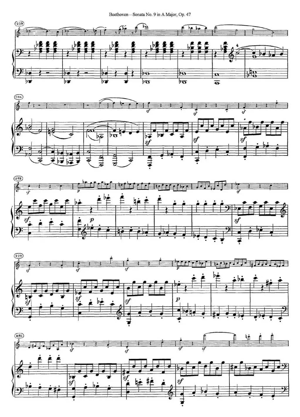 Violin Sonata No.9 in A Major Op.47（小提琴+钢琴伴奏）