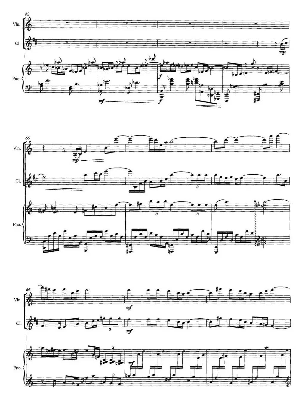 春醒（为小提琴，单簧管和钢琴而作）