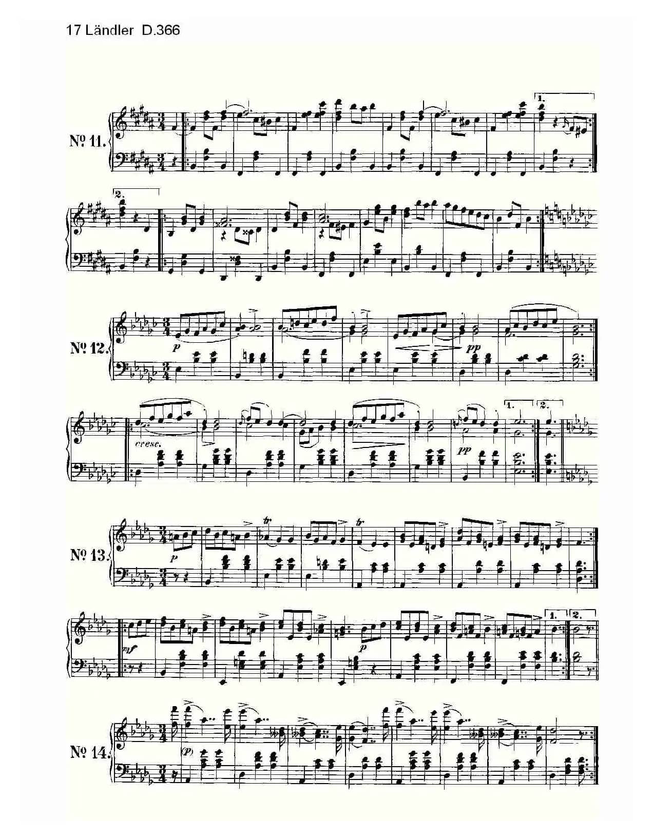 17 Ländler D.366