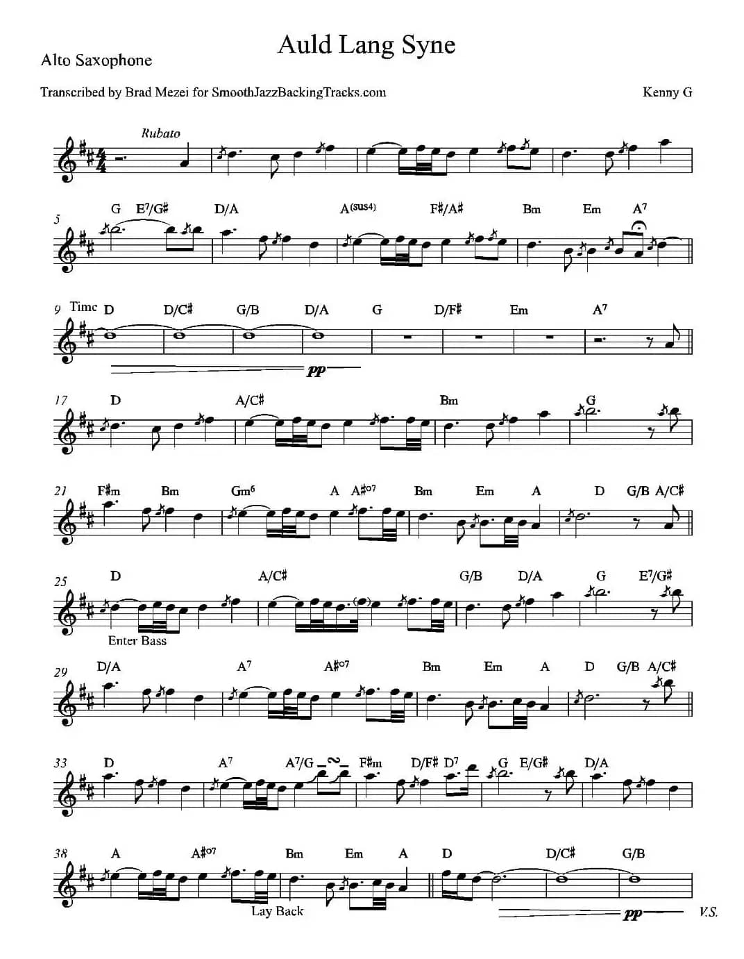 Auld Lang Syne（中音萨克斯）