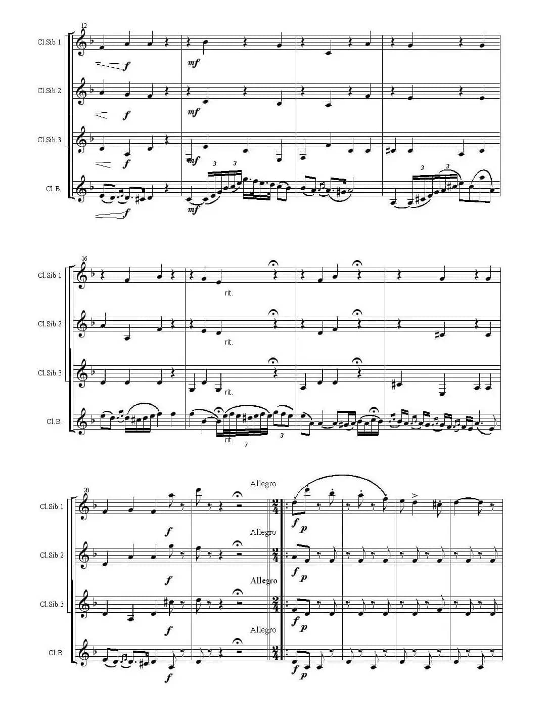 CZARDAS（查尔达斯）（单簧管四重奏）