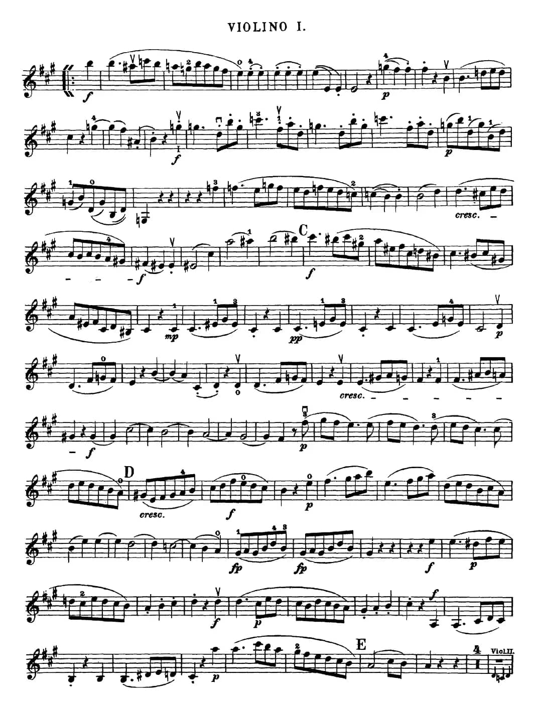 Mozart《Quartet No.18 in A Major,K.464》（Violin 1分谱）
