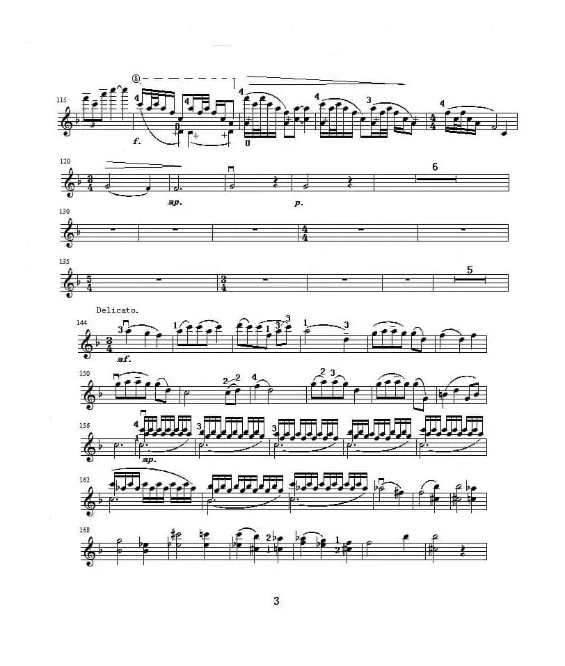 b小调第一小提琴协奏曲第二乐章（独奏小提琴分谱）