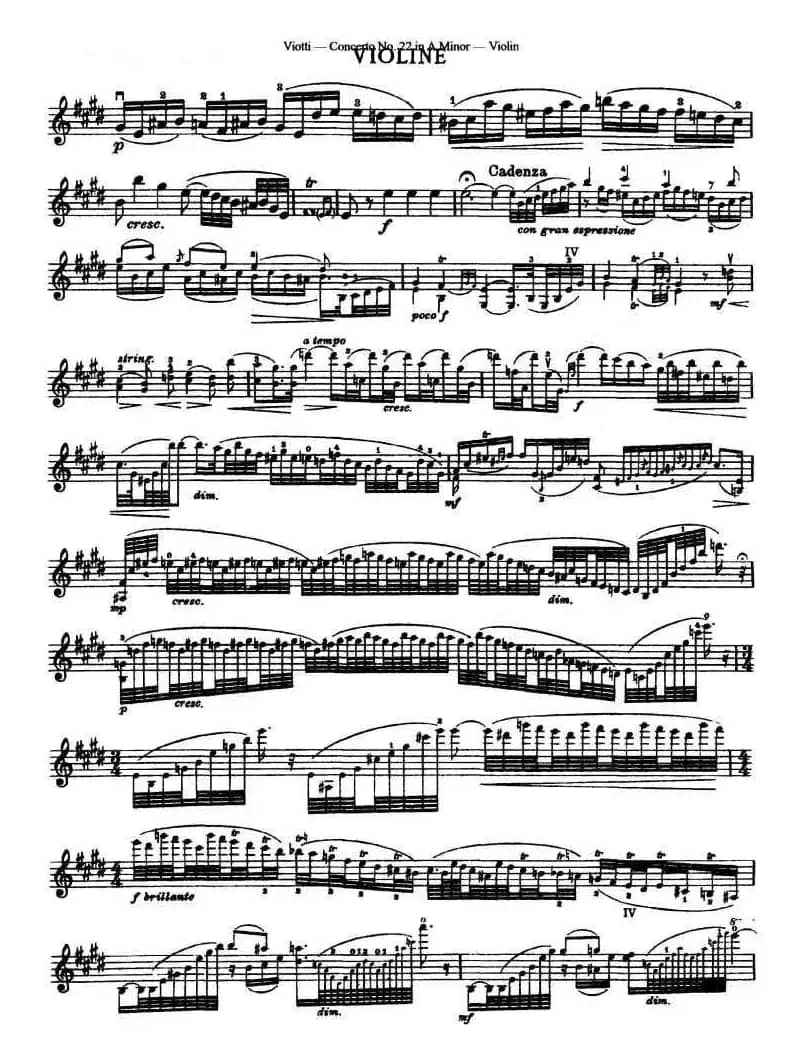 维奥蒂VIOTTI《Concerto No.22 in A Minor》（II.)小提琴）