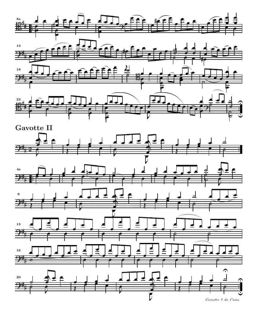 巴赫《大提琴无伴奏六首组曲》：Suite Ⅵ