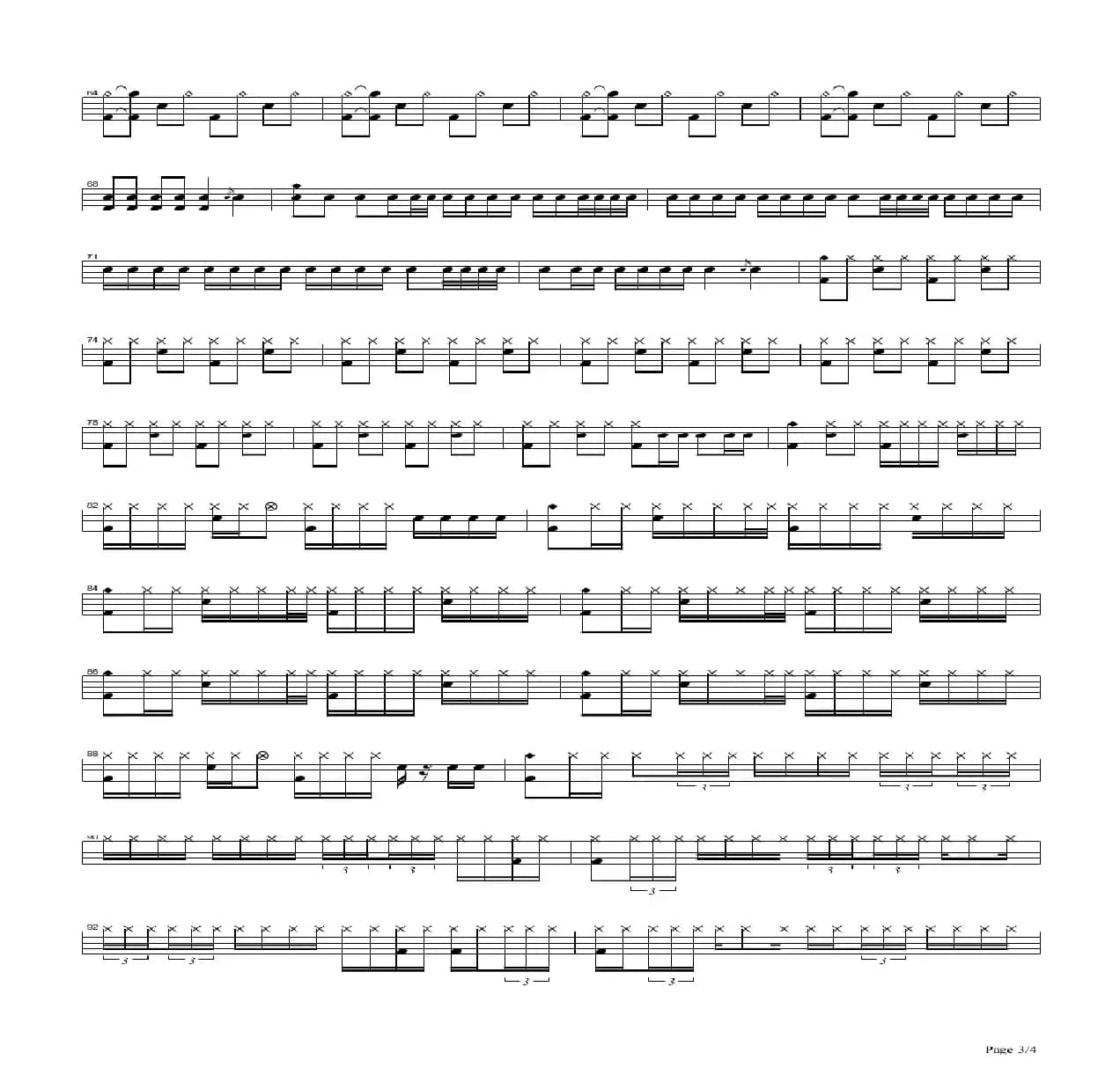 新长征路上的摇滚（架子鼓谱）