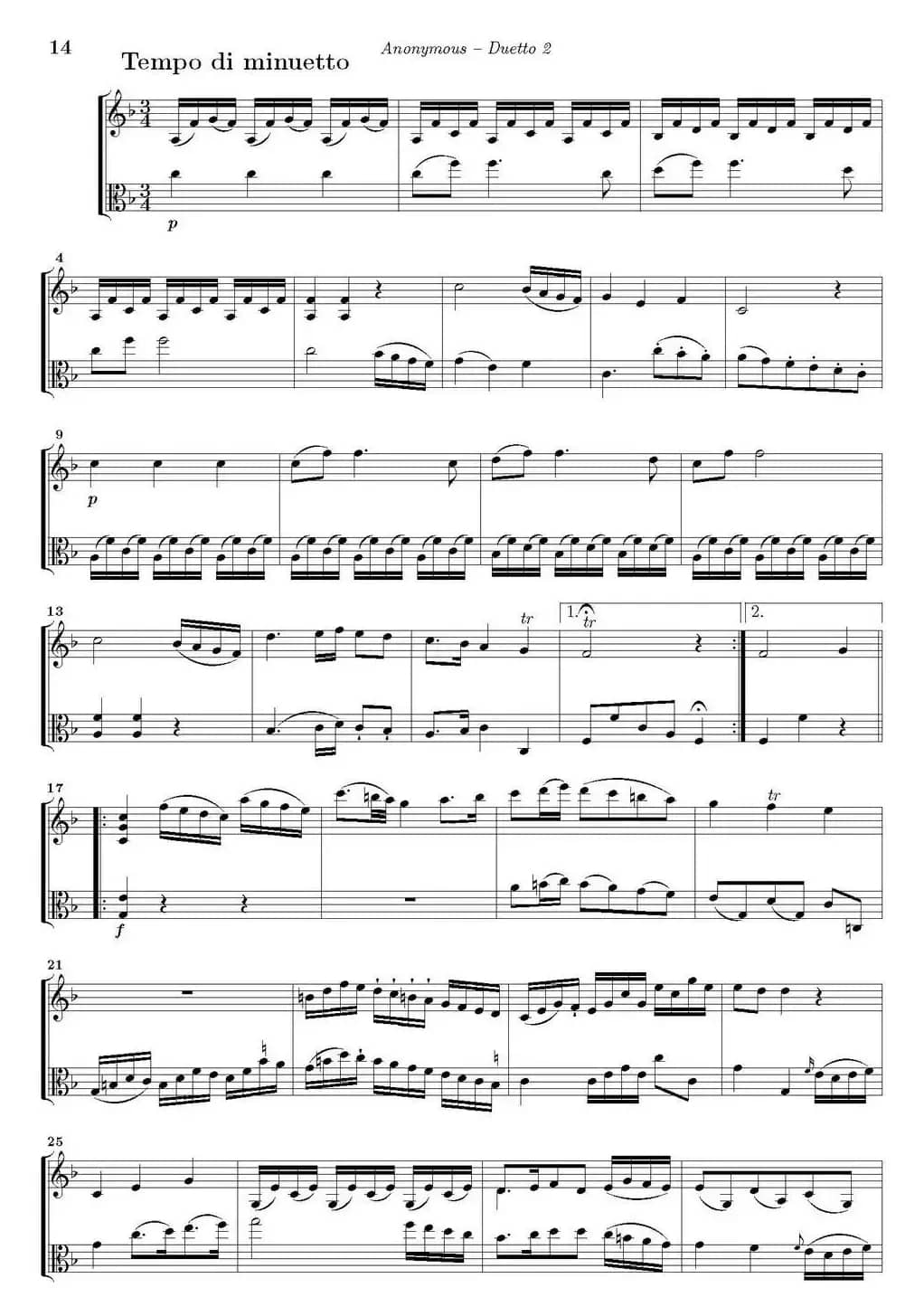 Duetto 2（小提琴+中提琴）