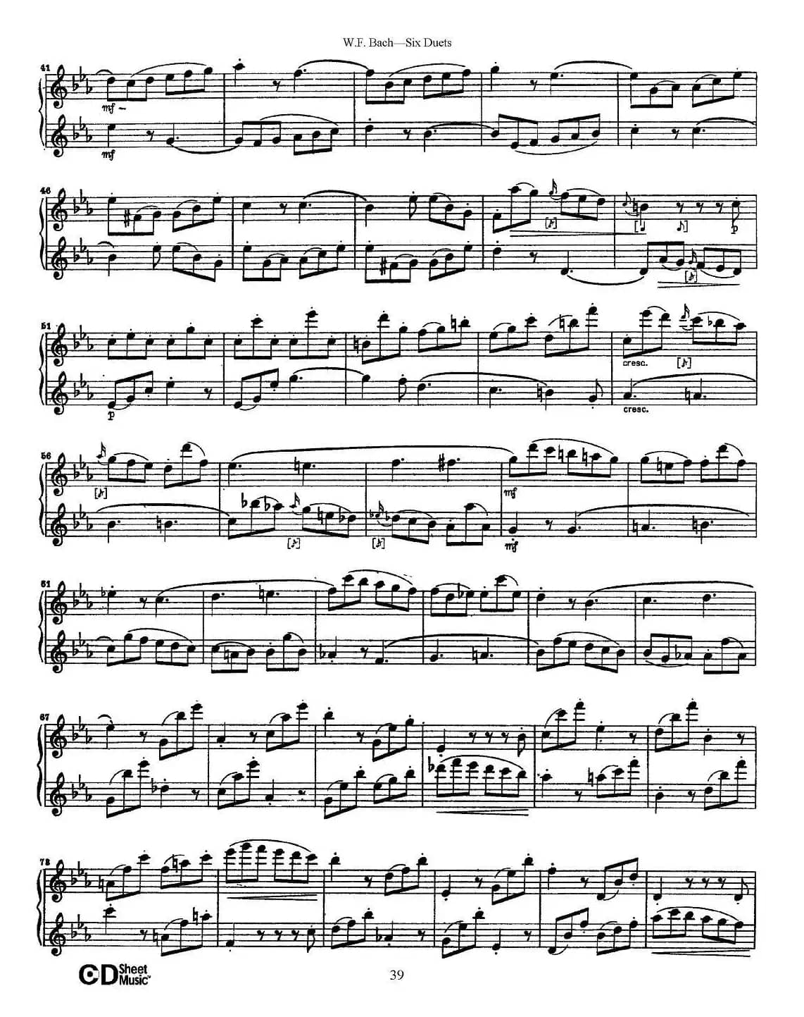 W.F.巴赫—六首二重奏练习曲（5）