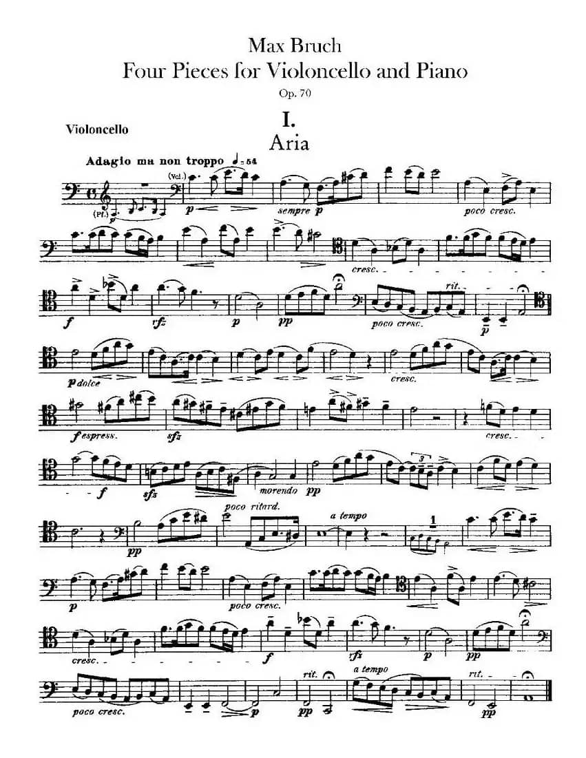 马克斯·布鲁赫 Op70 4首（大提琴）