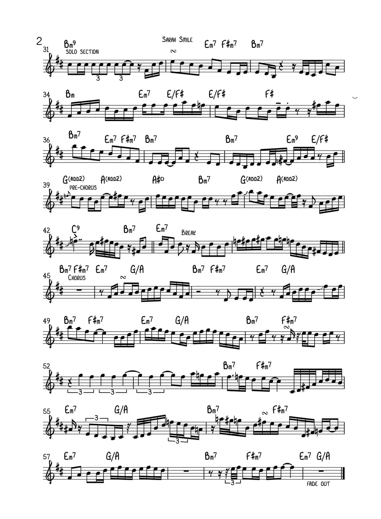 Sara Smile（中音萨克斯）