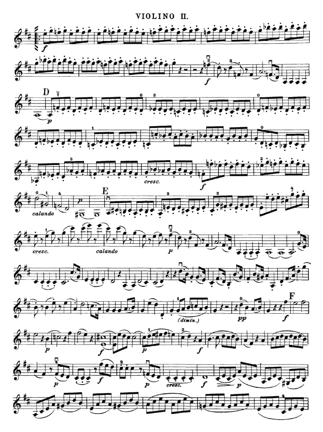 Mozart《Quartet No.20 in D Major,K.499》（Violin 2分谱）