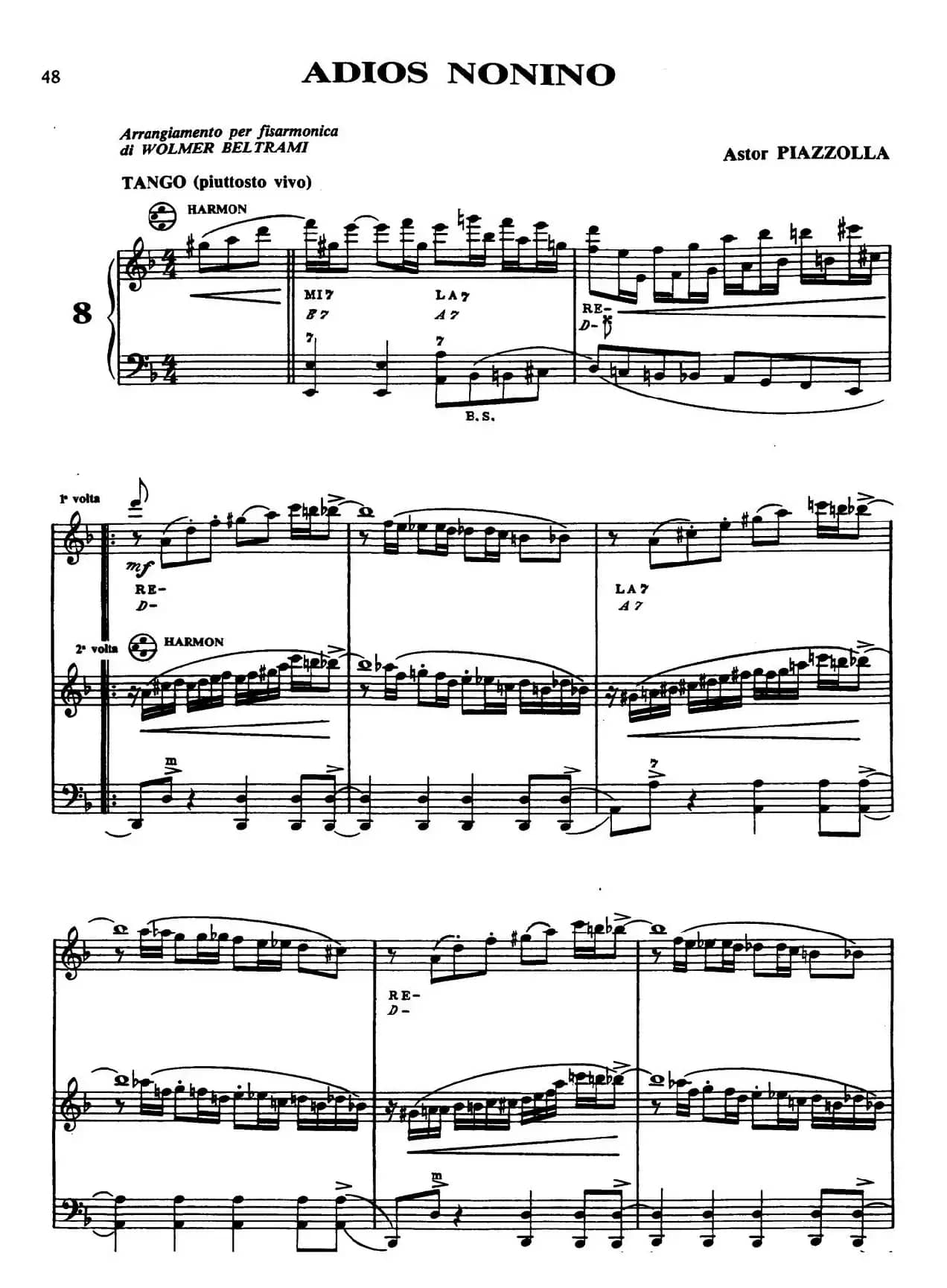 ADIOS NONINO（再见诺尼诺）（二重奏）