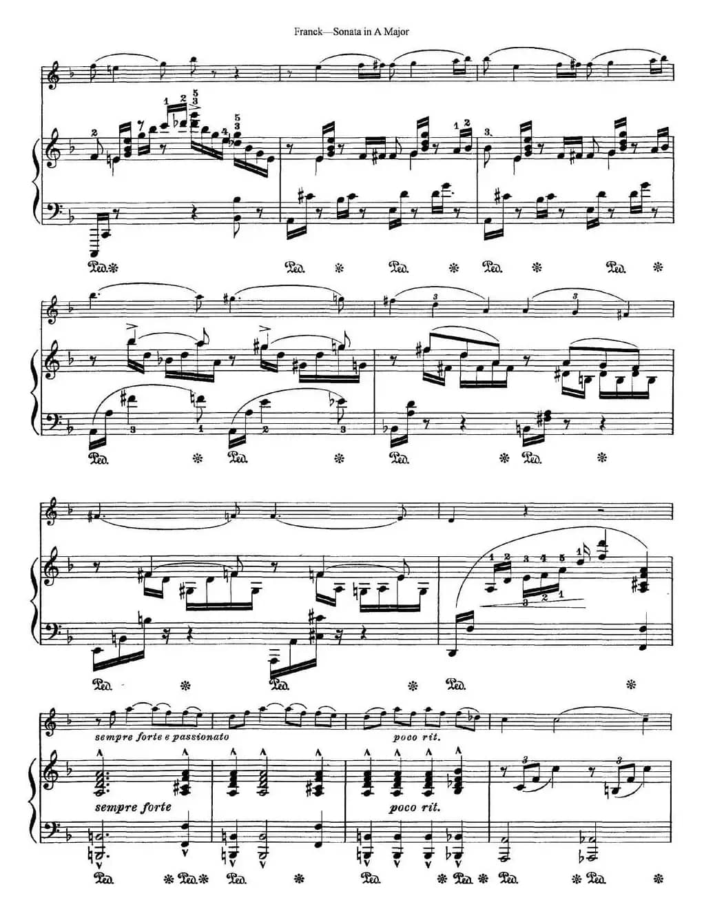 Franck Sonata in A Major（小提琴+钢琴伴奏）