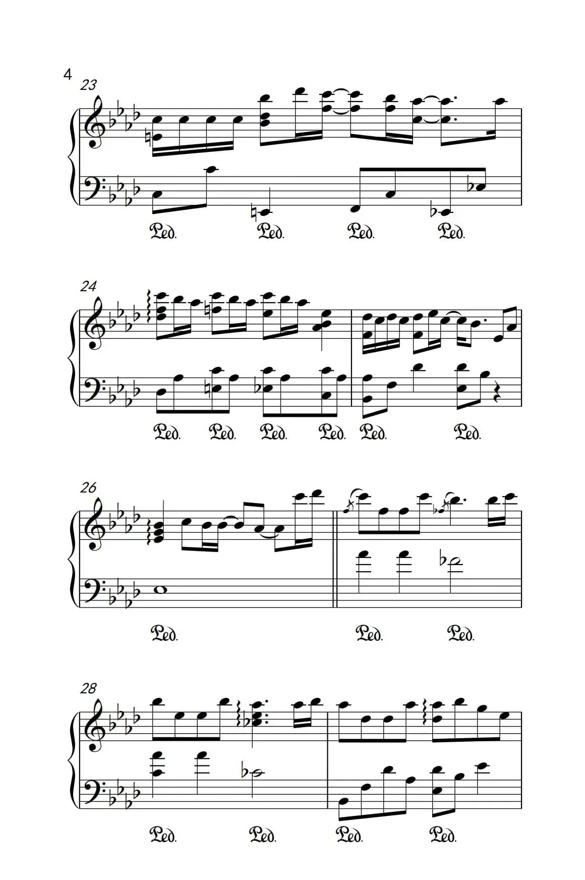 有个爱你的人不容易（《弹吧音教》制谱版）