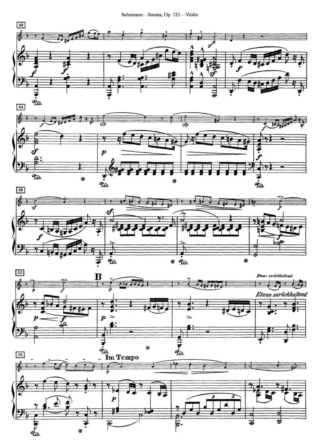 Violin Sonata Op.121（小提琴+钢琴伴奏）