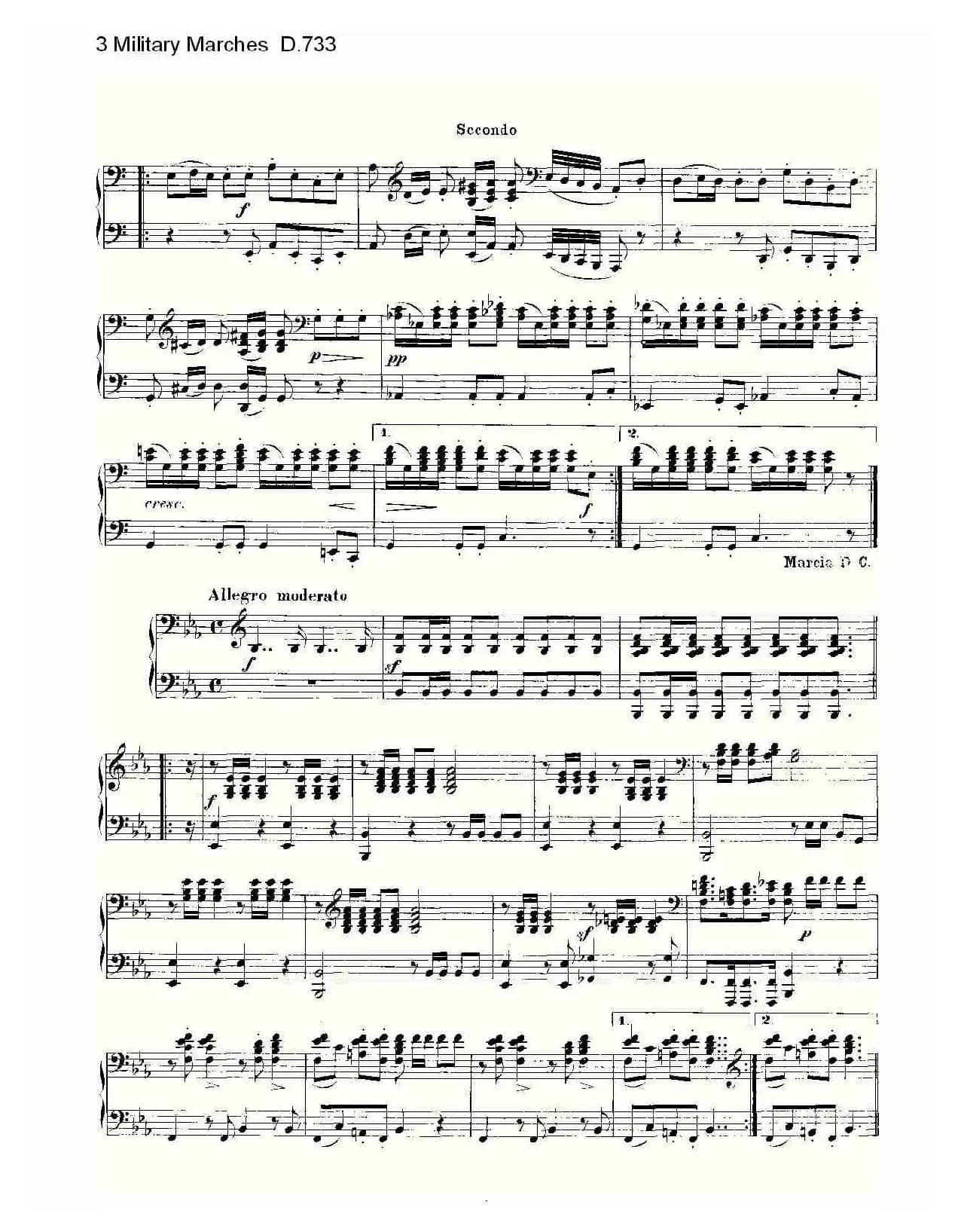 3 Military Marches D.733（3 士兵进行曲 D.733）
