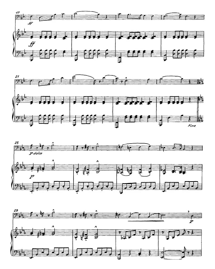 根据朱塞佩·孔科涅作品改编的四首旋律练习曲（长号+钢琴伴奏）