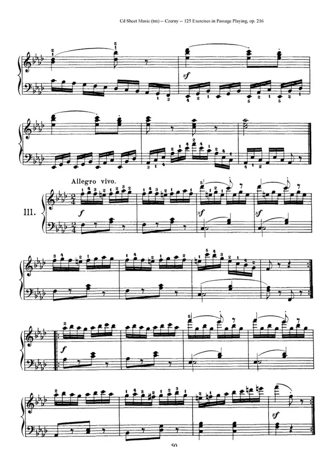 125 Exercises in Passage Playing Op.261（车尔尼125首钢琴短乐句练习曲（95——111））