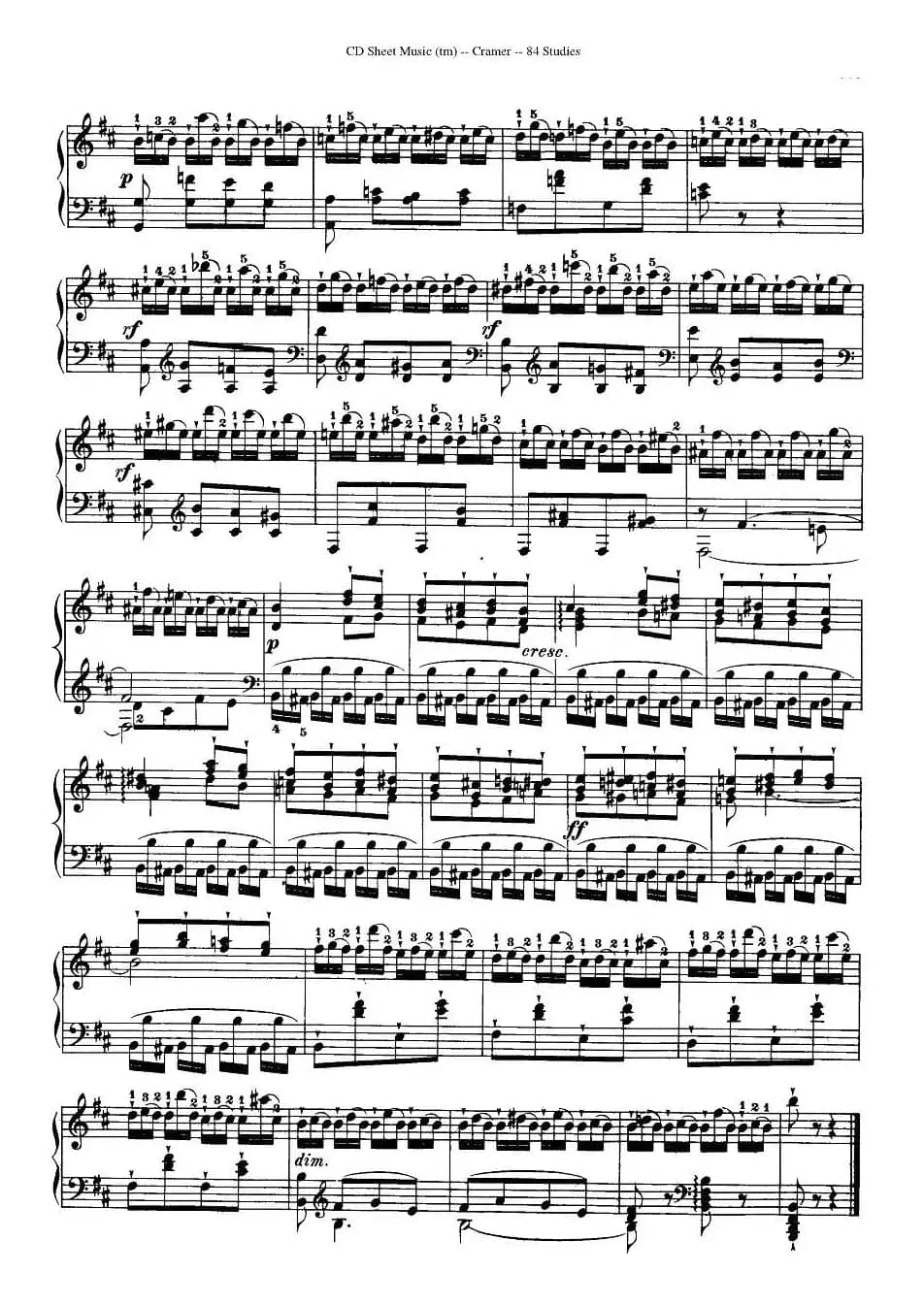 Cramer - 84 exercices（51—55）（克拉莫84首钢琴练习曲）