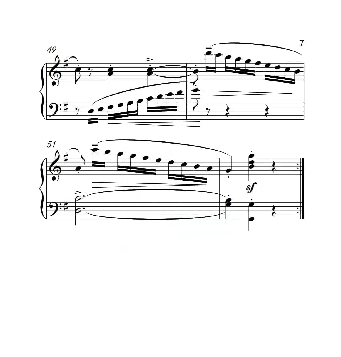 第四级A组 G大调小奏鸣曲（中国音乐学院钢琴考级作品1~6级）