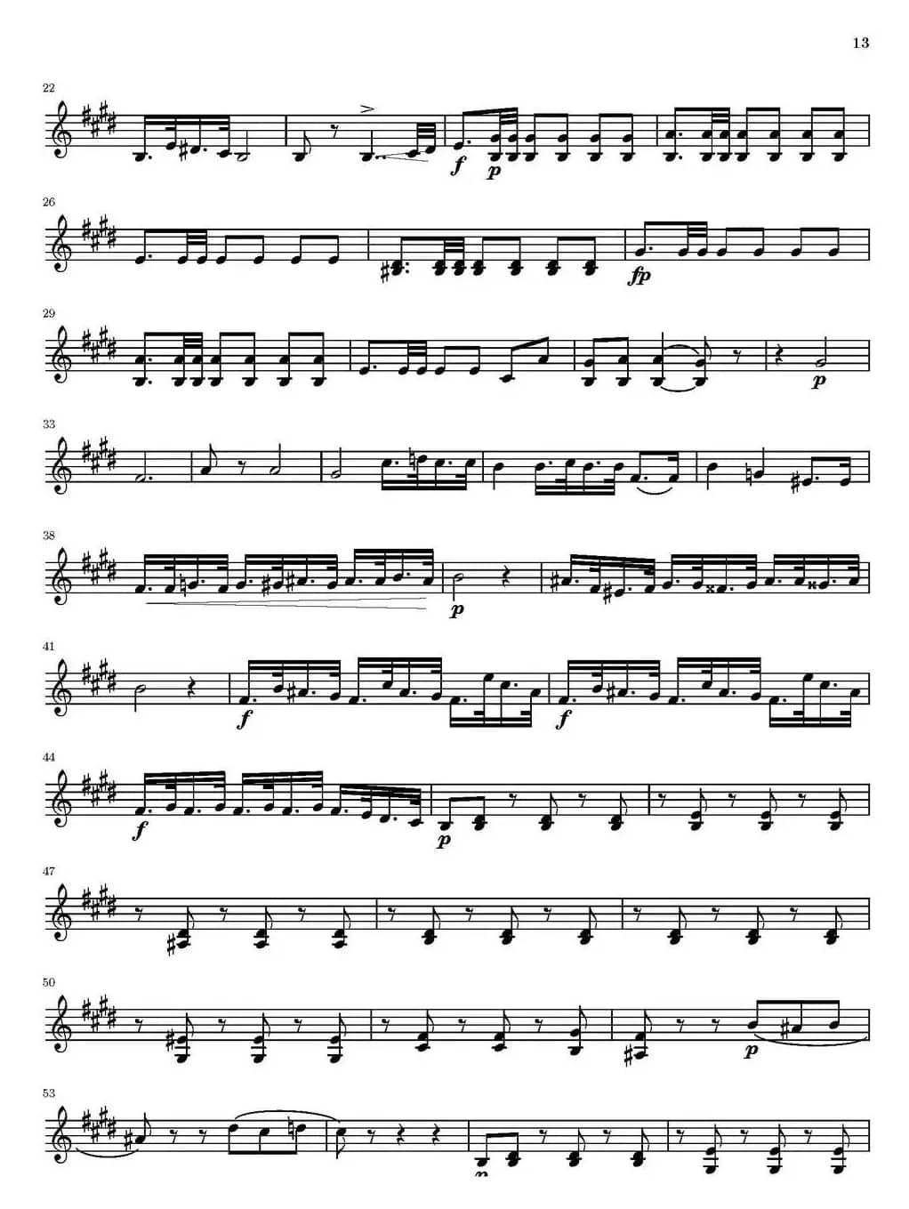 String Quartet nr.18 in E minor（E小调弦乐四重奏）（第二小提琴分谱）