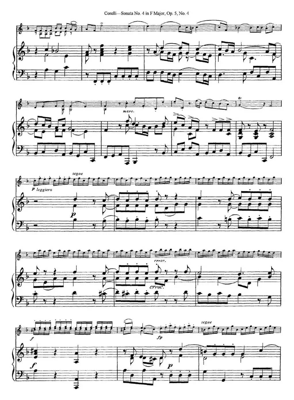 Sonata No.4 in F MajorOp.5 No.4（小提琴+钢琴伴奏）