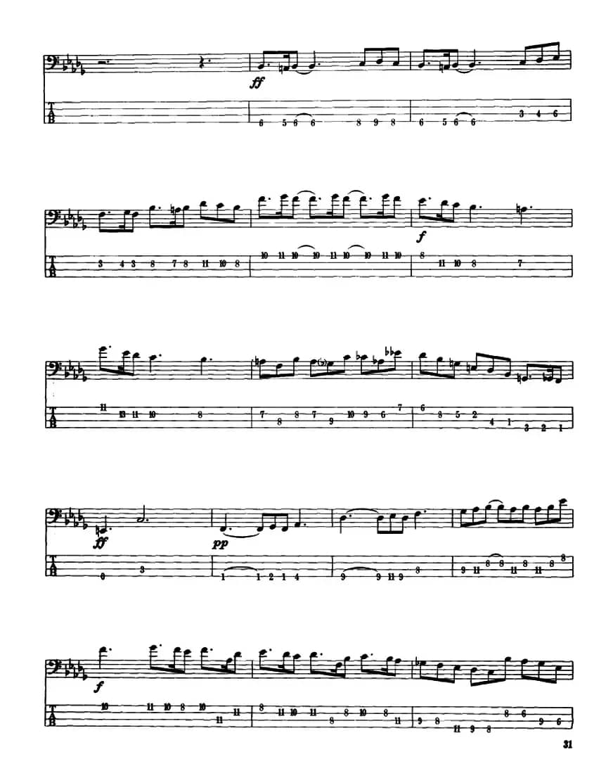 电贝司专业等级第五级(三、自选曲目)