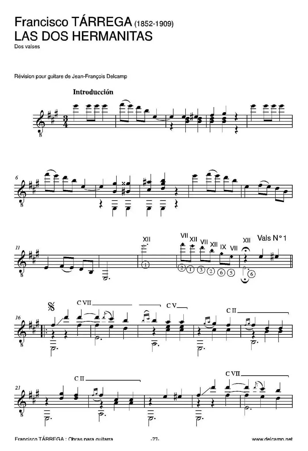 LAS DOS HERMANITAS(Dos valses)(古典吉他)