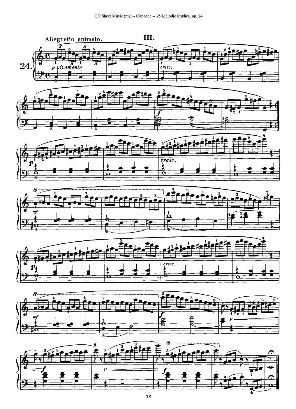 Concone - 25 Melodic Studies easy and progressive（21—25）