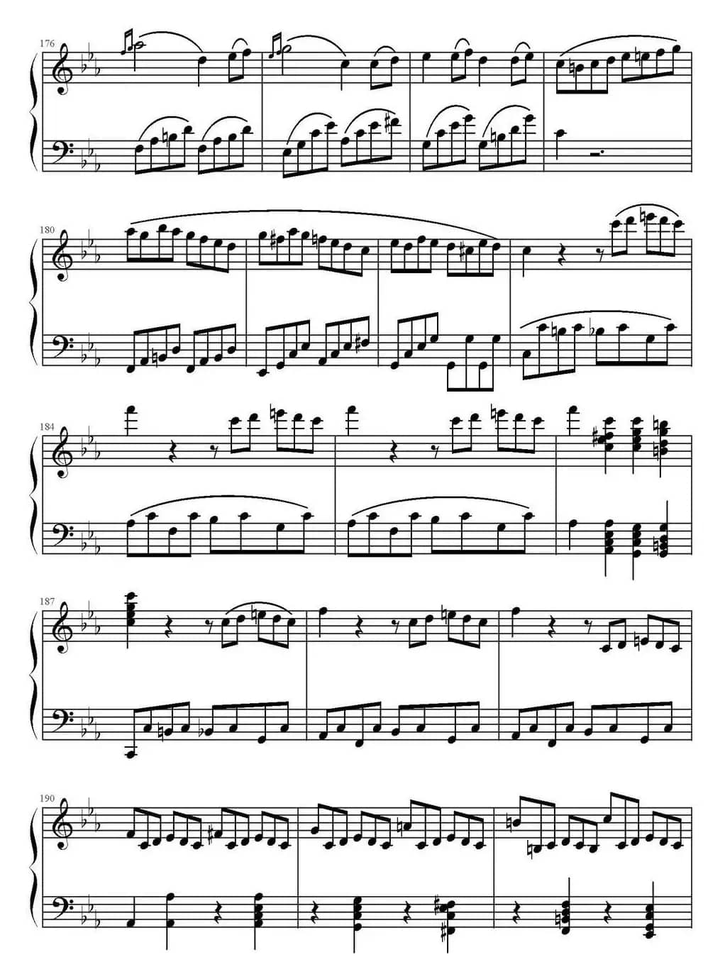 c小调第八钢琴奏鸣曲第三乐章（作品13号“悲怆”）