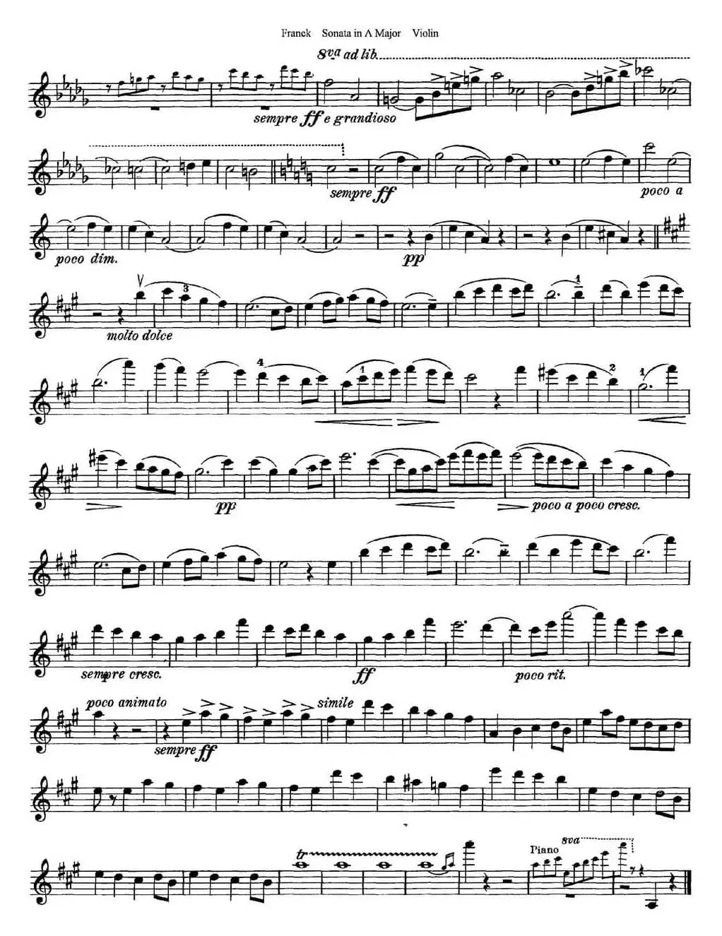 Franck Sonata in A Major