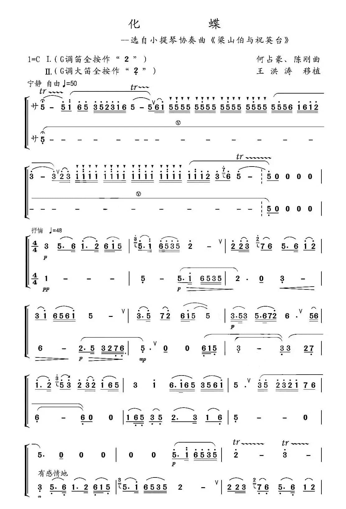 化蝶（竹笛二重奏）