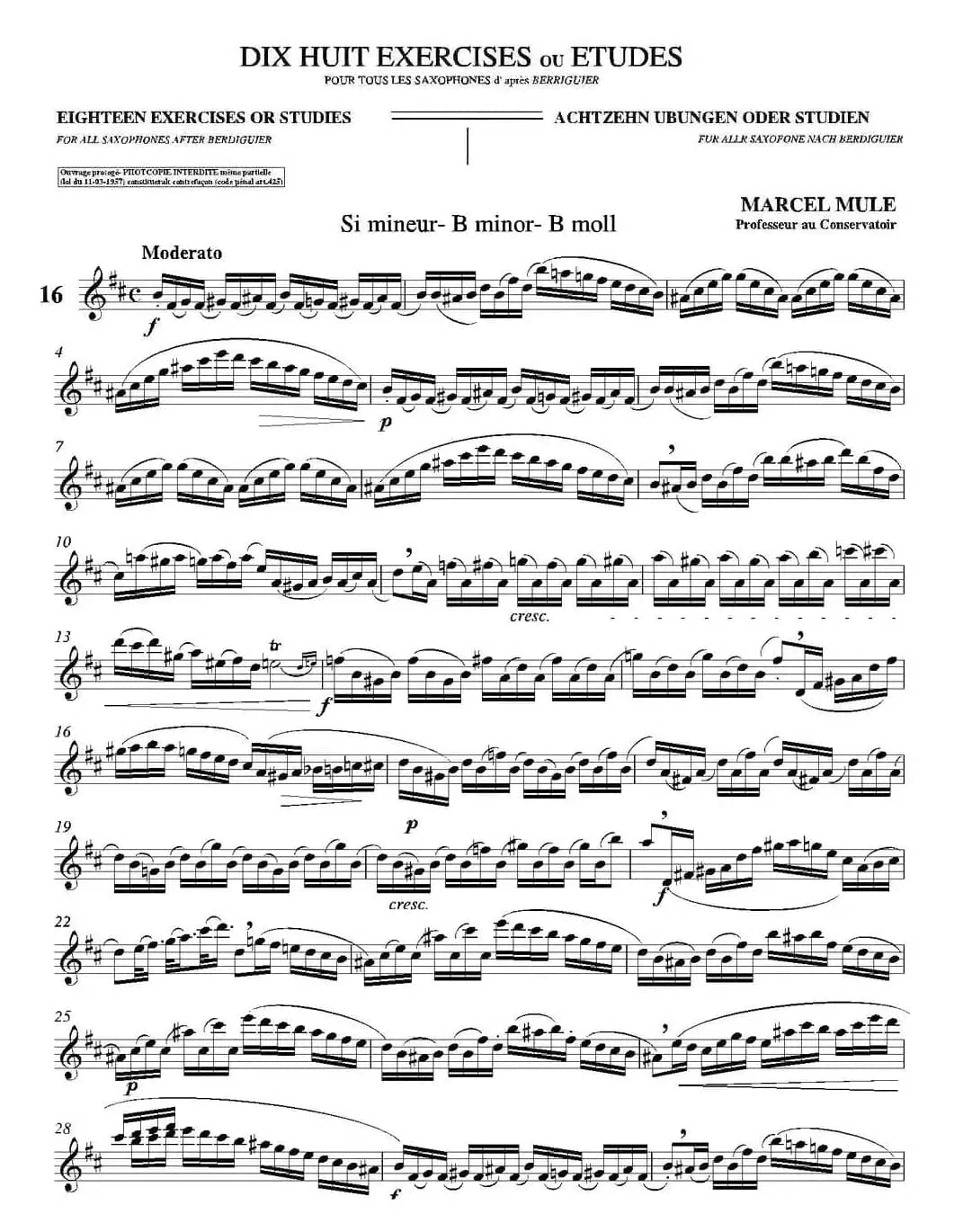 18 Exercicios ou Estudos de Marcel Mule - Enelruy Lira（马瑟·穆勒18首练习曲—16）