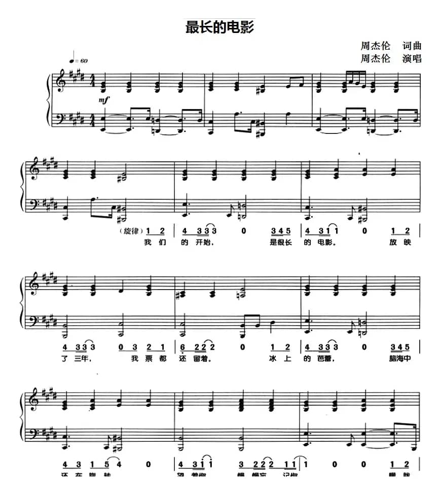 最长的电影（钢琴弹唱）