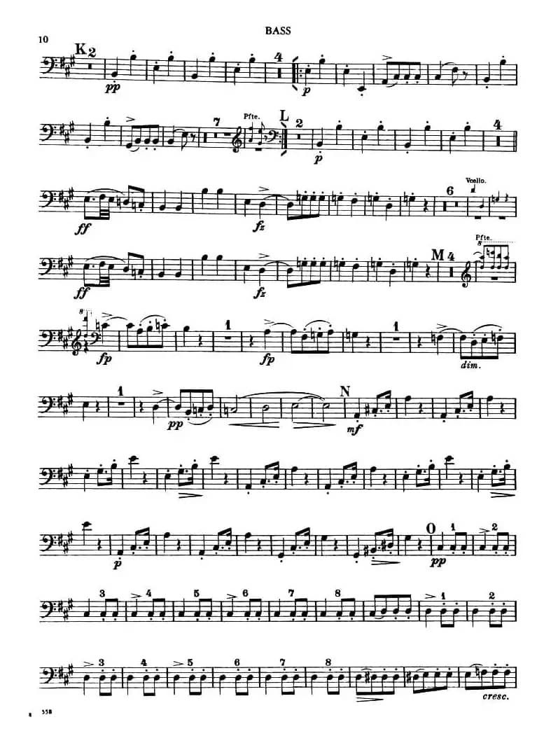 TROUT QUINTET（鳟鱼五重奏）（BASS分谱）