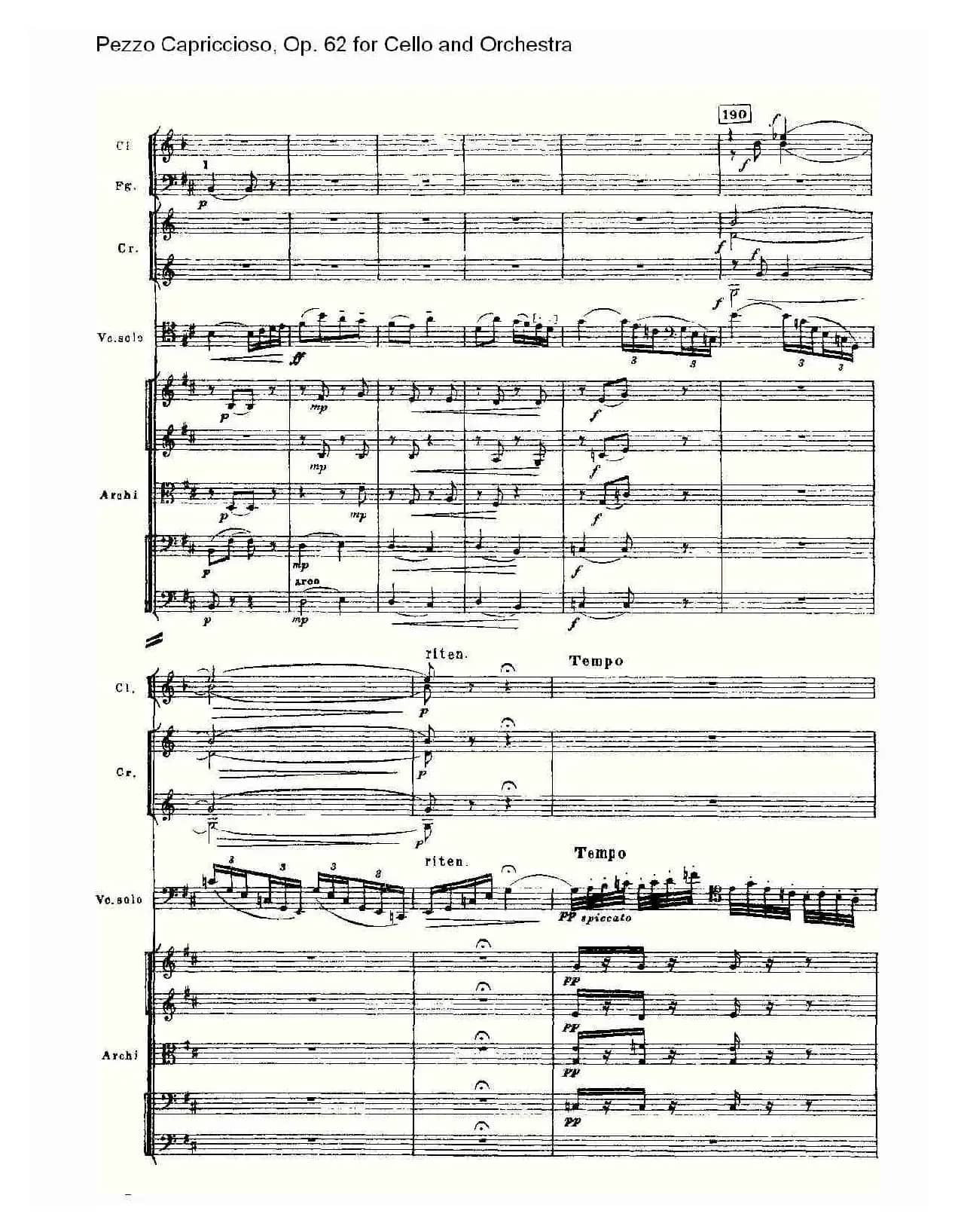 Pezzo Capriccioso, Op.62（大提琴与管弦乐）