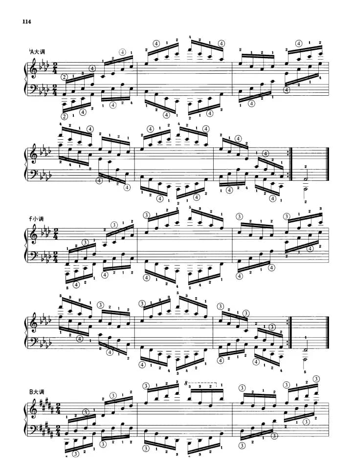 钢琴琶音练习：反向琶音