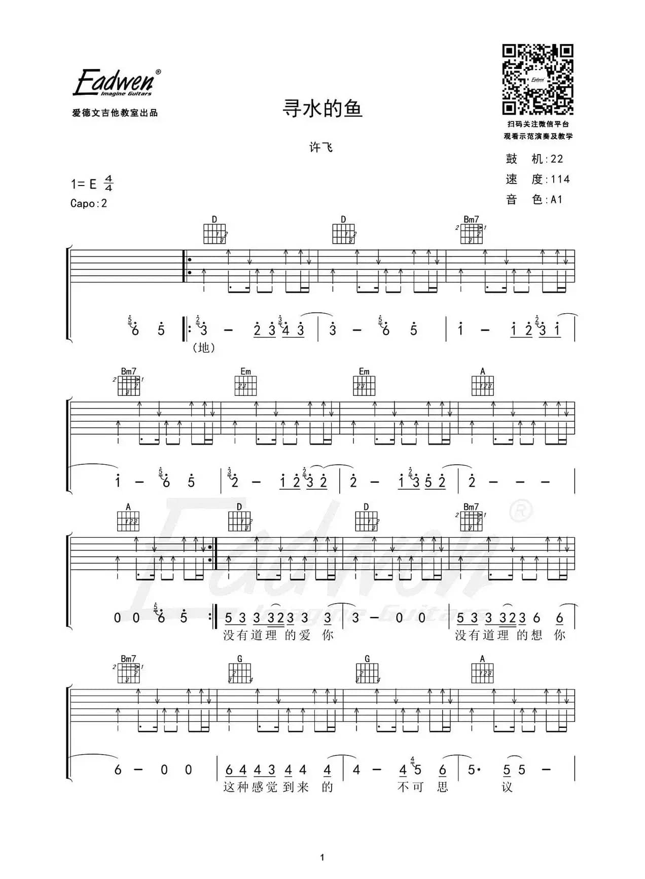 寻水的鱼（老姚制谱版）