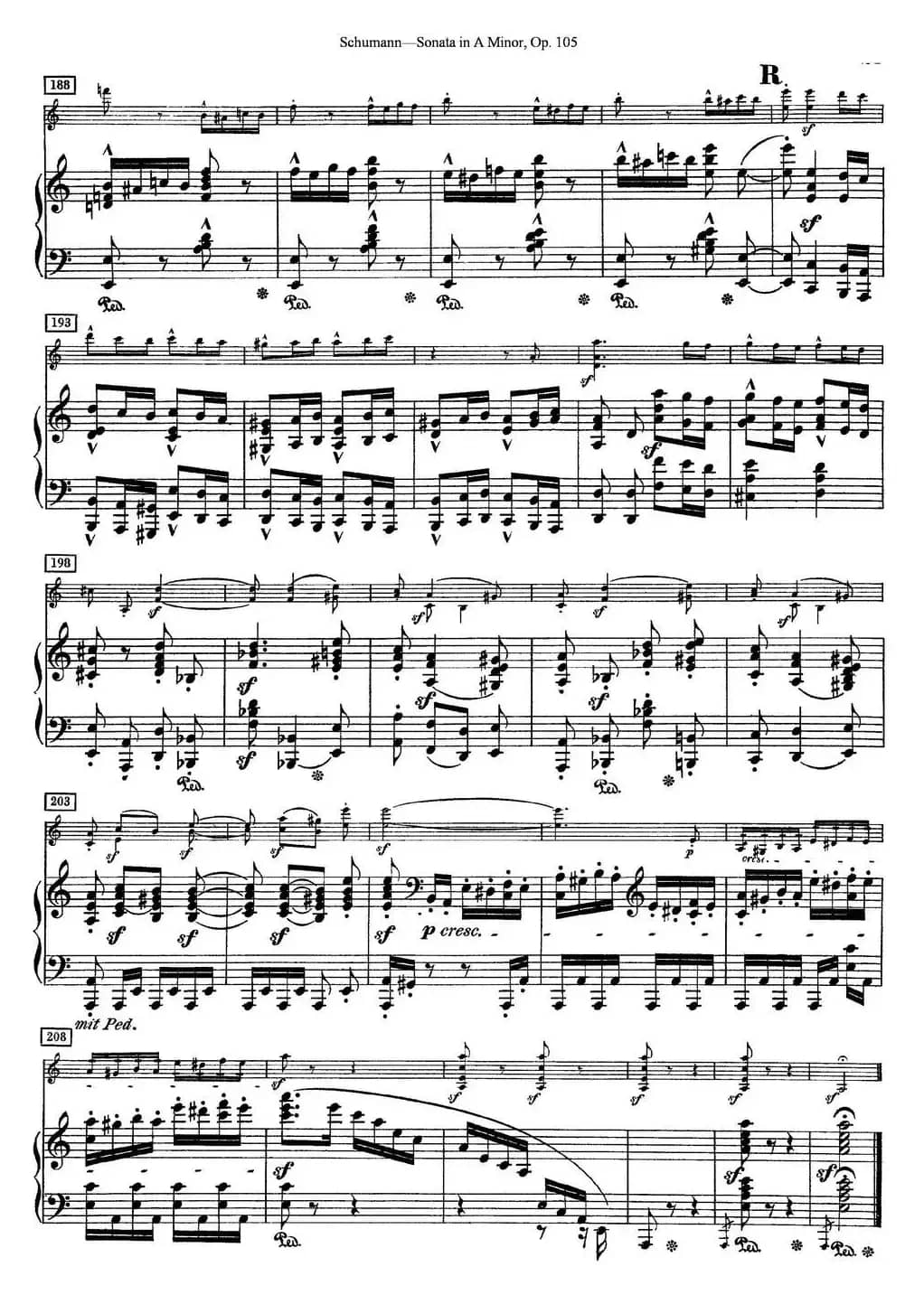 Violin Sonata in A minor Op.105（小提琴+钢琴伴奏）