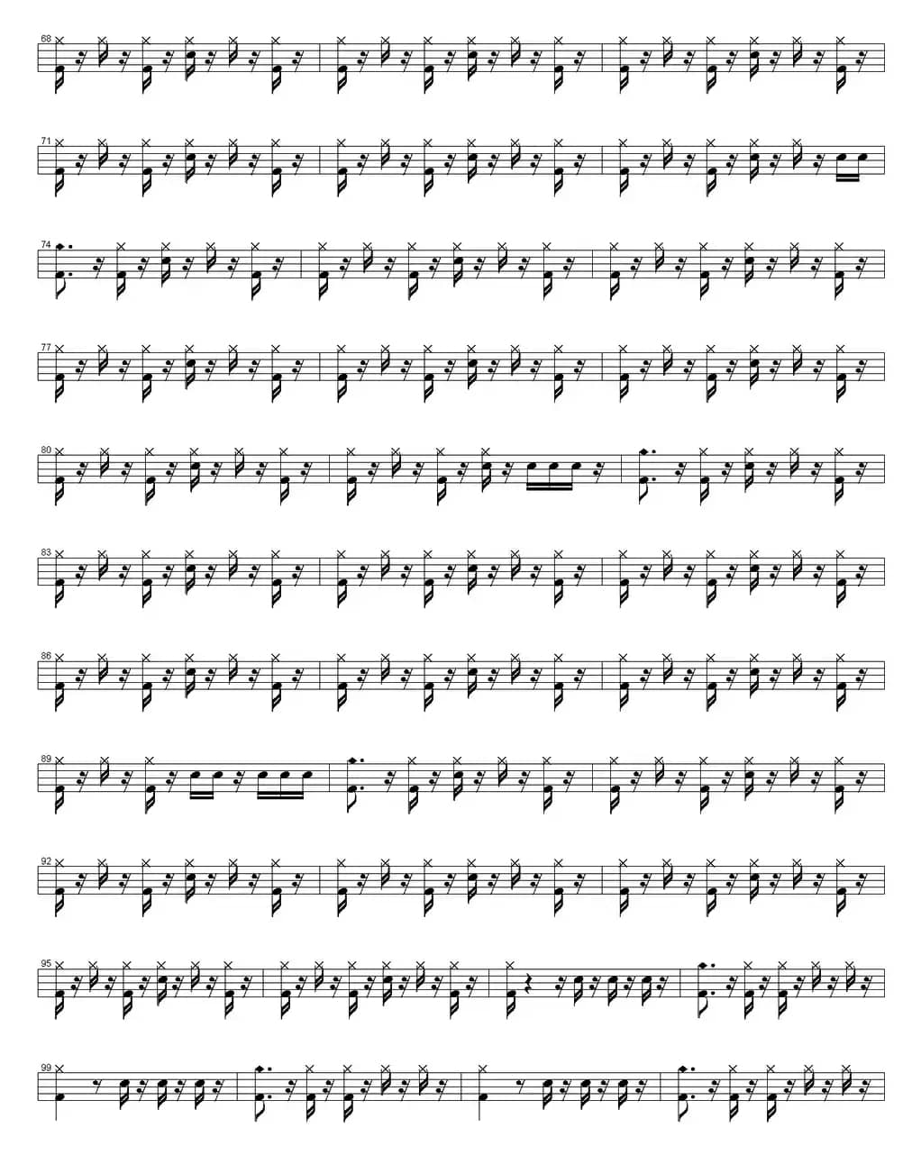 爵士鼓谱：Aerosmith - Cryin