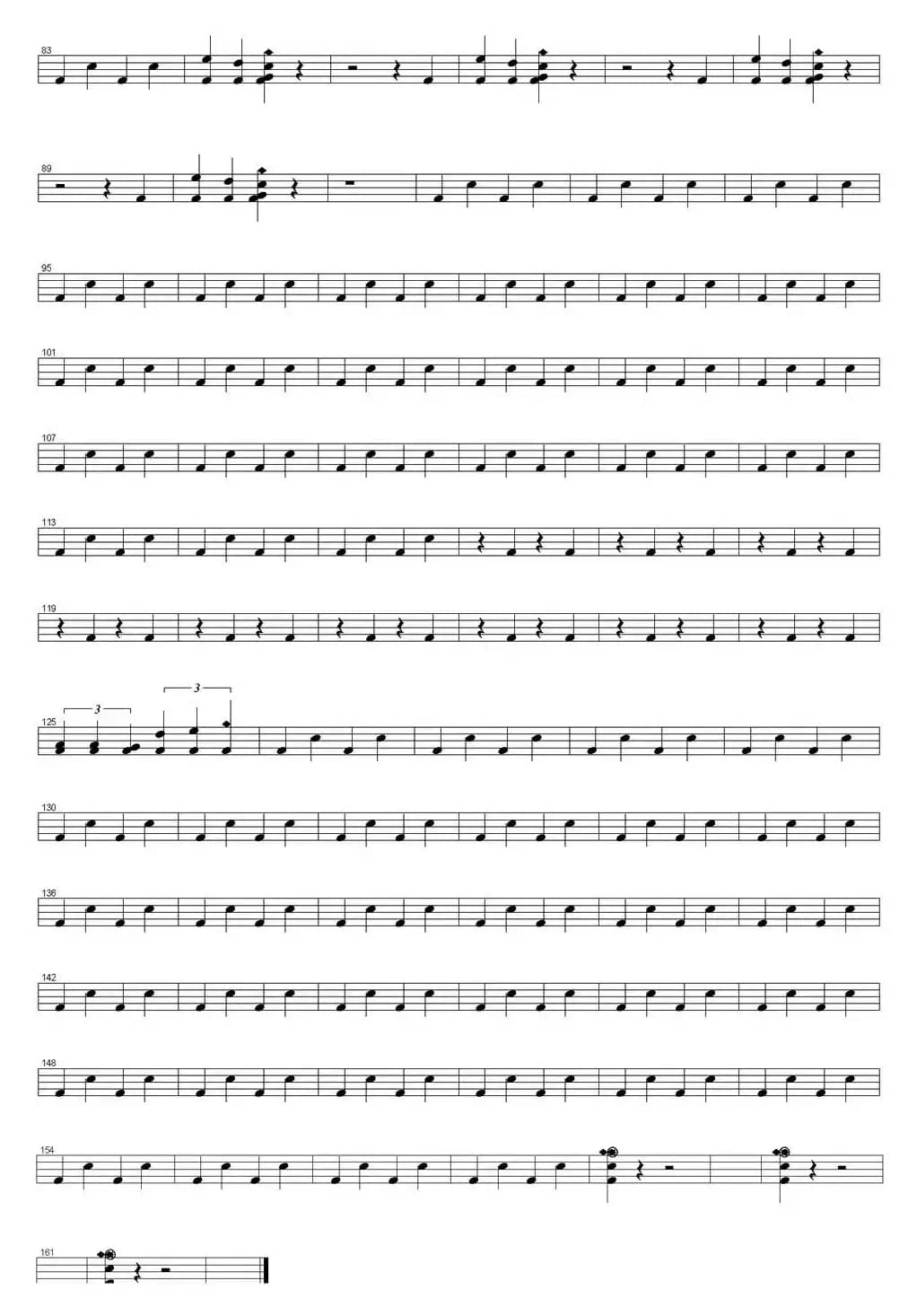 爵士鼓谱：AcDc - Thunderstruck