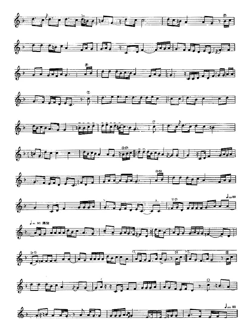 十二木卡姆：Ⅴ 潘吉尕木卡姆 245——254（主旋律谱）