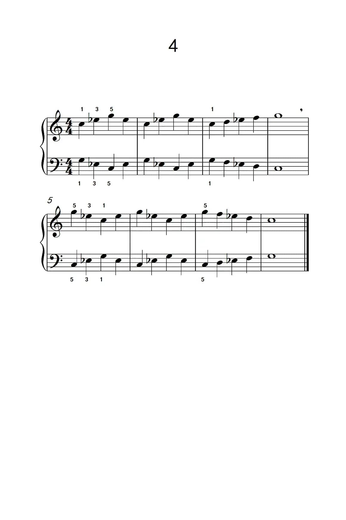 一.非连音练习4（儿童钢琴手指练习 1）